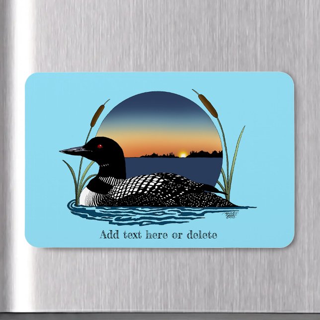 Loon Sunset Blue Magnet (Skapare uppladdad)