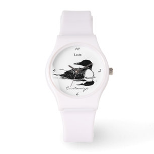 Loon Swimming Bird Art Thunder_Cove Armbandsur