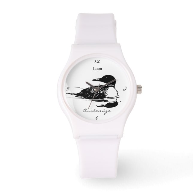 Loon Swimming Bird Art Thunder_Cove Armbandsur (Framsida)