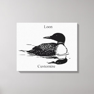 Loon Swimming Bird Art Thunder_Cove Canvastryck