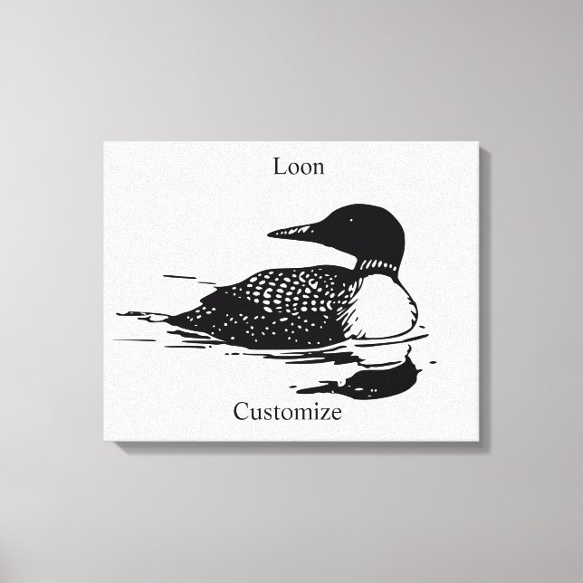 Loon Swimming Bird Art Thunder_Cove Canvastryck (Framsida)