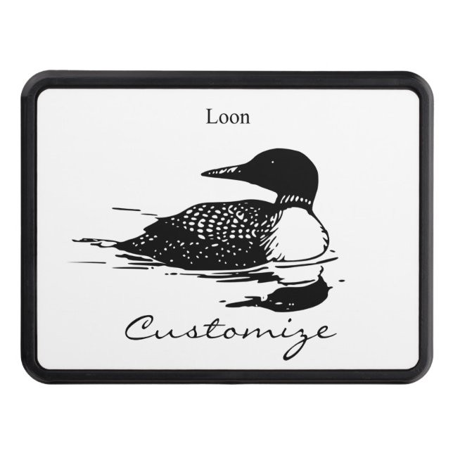 Loon Swimming Bird Art Thunder_Cove Dragkroksskydd (Framsidan)