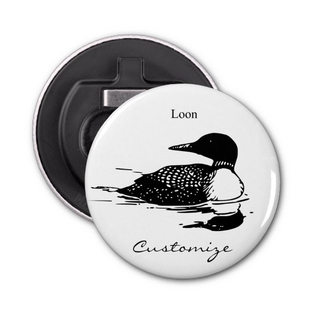 Loon Swimming Bird Art Thunder_Cove Flasköppnare (Framsidan)