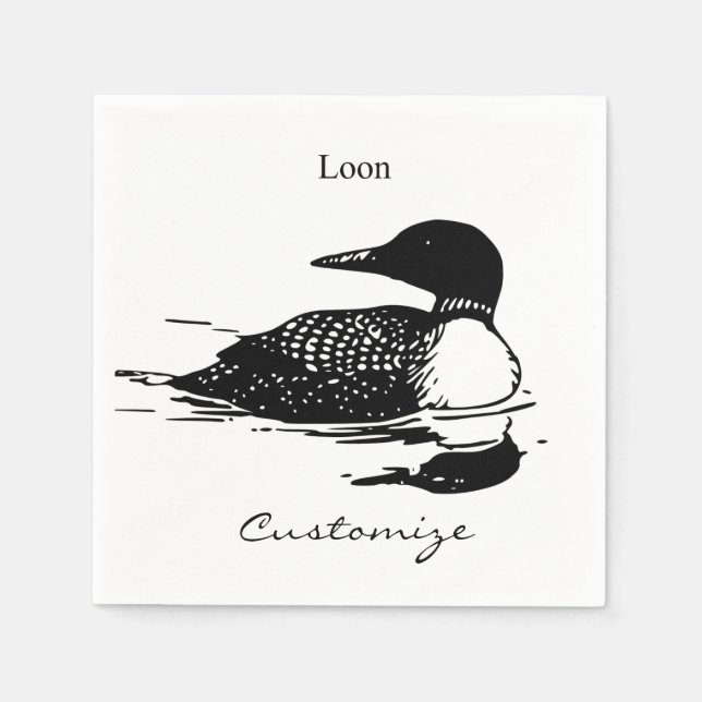 Loon Swimming Bird Art Thunder_Cove Pappersservett (Framsidan)