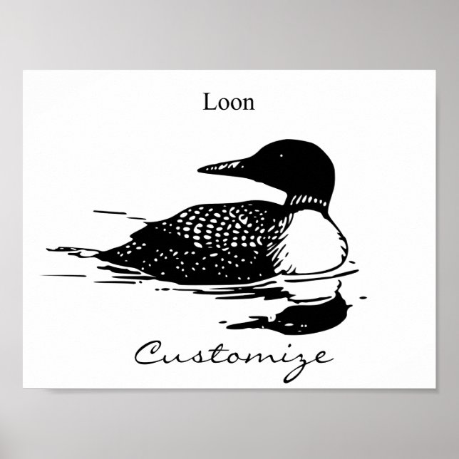 Loon Swimming Bird Art Thunder_Cove Poster (Framsidan)
