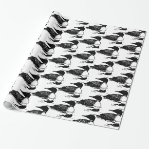 Loon Swimming Bird Art Thunder_Cove Presentpapper