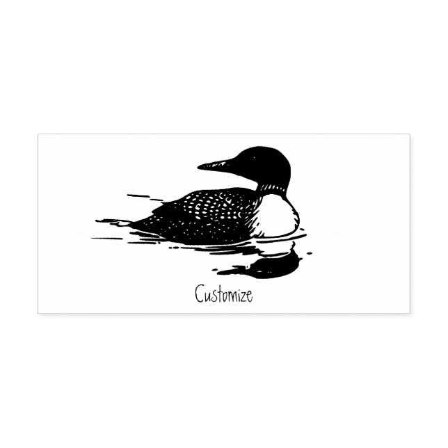 Loon Swimming Bird Art Thunder_Cove Stämpel (Tryck)