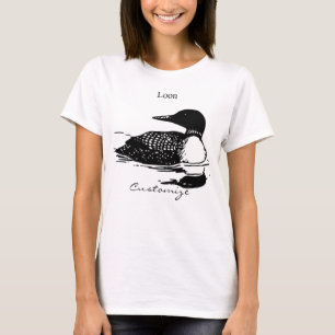 Loon Swimming Bird Art Thunder_Cove T Shirt