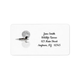 Loon Under Full Moon Address Labels Adressetikett