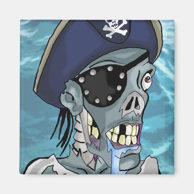 Looney Pirat Zombie Magnet (Framsidan)
