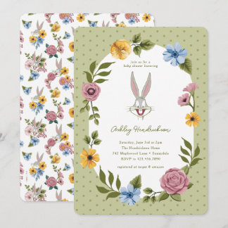 LOONEY TUNES™ | BUGS BUNNY™ Blommig Baby Shower Inbjudningar