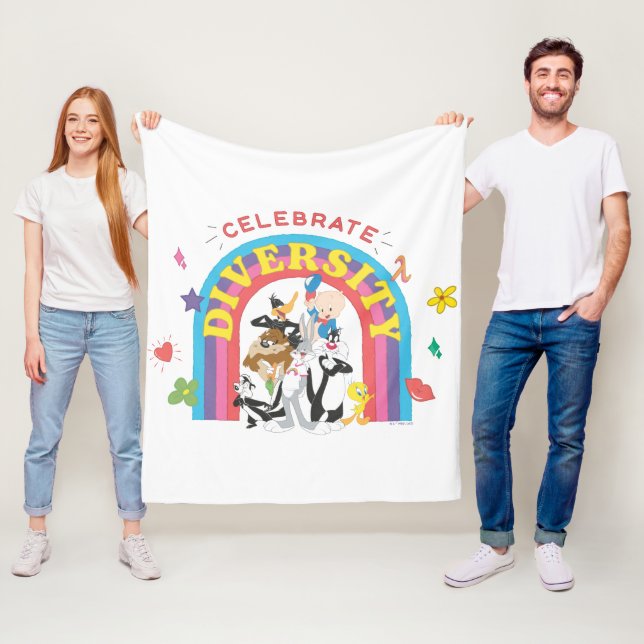 LOONEY TUNES™ - Celebrate Diversity Pride Rainbow Fleecefilt (På plats)