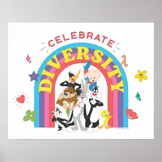LOONEY TUNES™ - Celebrate Diversity Pride Rainbow Poster (Framsidan)