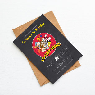 LOONEY TUNES™ Character Group Chalkboard Birthday Inbjudningar