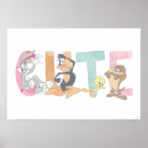 LOONEY TUNES™ Cute Watercolor Wordmark Wordmark Poster