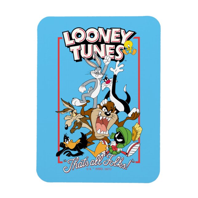 LOONEY TUNES™ "DET ÄR ALLA FOLKS!™" Group Stack Magnet (Vertikal)