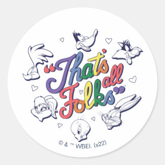 LOONEY TUNES™ - Det är alla mappar! Pridets namn Runt Klistermärke