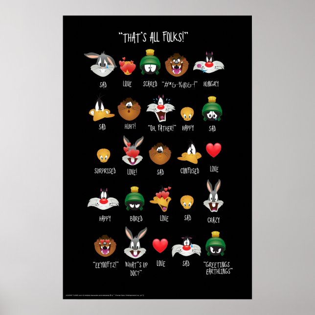 LOONEY TUNES™ Emoji Chart Poster (Framsidan)