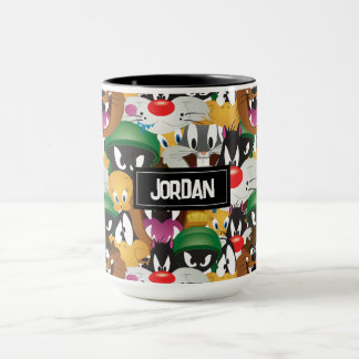 LOONEY TUNES™ Emoji Mönster | Lägg till ditt namn Mugg
