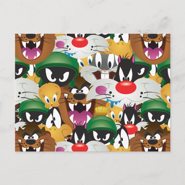 LOONEY TUNES™ Emoji Mönster Vykort (Framsida)