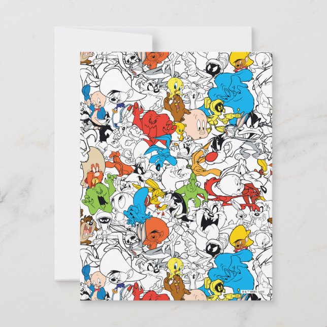 LOONEY TUNES™ Färg Pop Mönster Anteckningskort (Framsida)