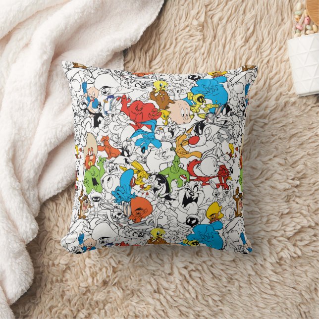 LOONEY TUNES™ Färg Pop Mönster Kudde (Filt)