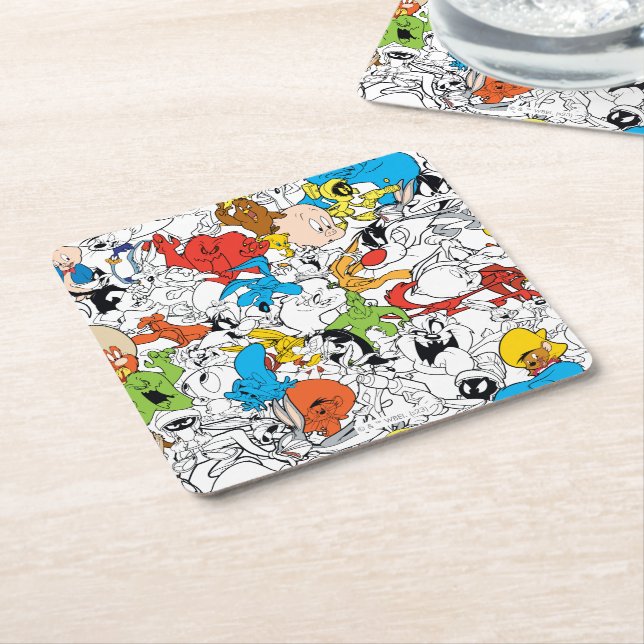 LOONEY TUNES™ Färg Pop Mönster Underlägg Papper Kvadrat (Vinklad)