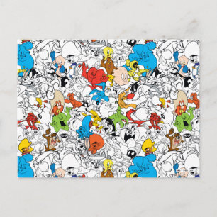 LOONEY TUNES™ Färg Pop Mönster Vykort
