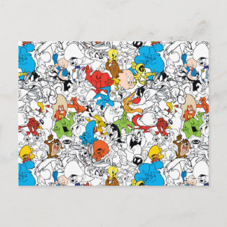 LOONEY TUNES™ Färg Pop Mönster Vykort