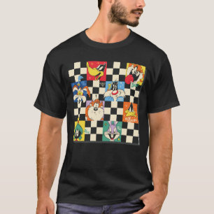 LOONEY TUNES™-figurer på svart-vit-ruta T Shirt