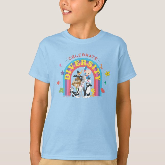 LOONEY TUNES™ - Fira Mångfalds Stolthet Regnbåge T Shirt (Framsida)