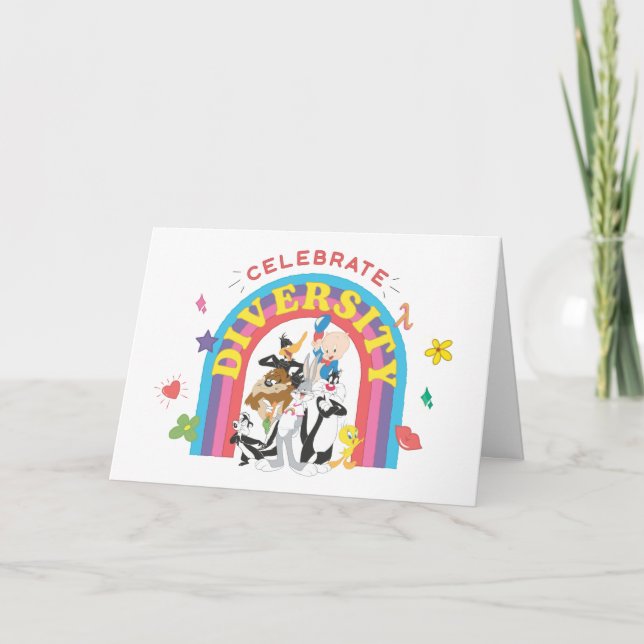 LOONEY TUNES™ - Firar Diversity Pride Rainbow Kort (Framsida)