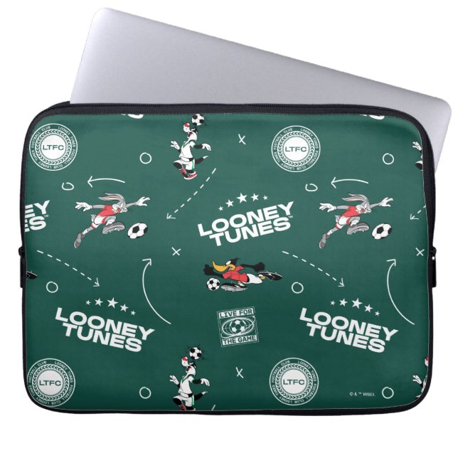 LOONEY TUNES™ Fotbollsspelboksmönster Laptop Fodral (Framsidan)
