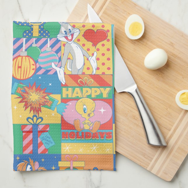 LOONEY TUNES™ | Glad helg Jul Mönster Kökshandduk (Vikt i Fjärdedel)