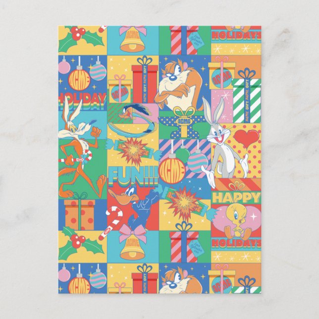 LOONEY TUNES™ | Glad jul julmönster Vykort (Framsida)