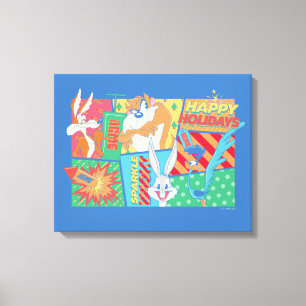 LOONEY TUNES™ Glad jul-mönster Canvastryck