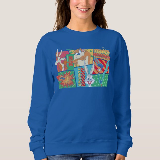 LOONEY TUNES™ | Glad jul-mönster T Shirt (Framsida)