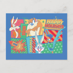 LOONEY TUNES™ Glad jul mönster Vykort