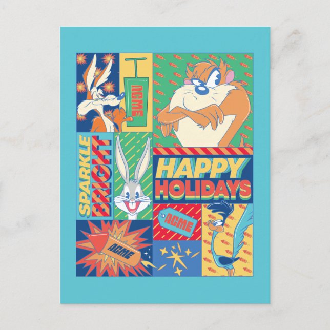 LOONEY TUNES™ | Gnistra Bright Glad helg Vykort (Framsida)