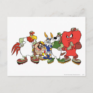 LOONEY TUNES™ Group Rollerblade Bild Vykort