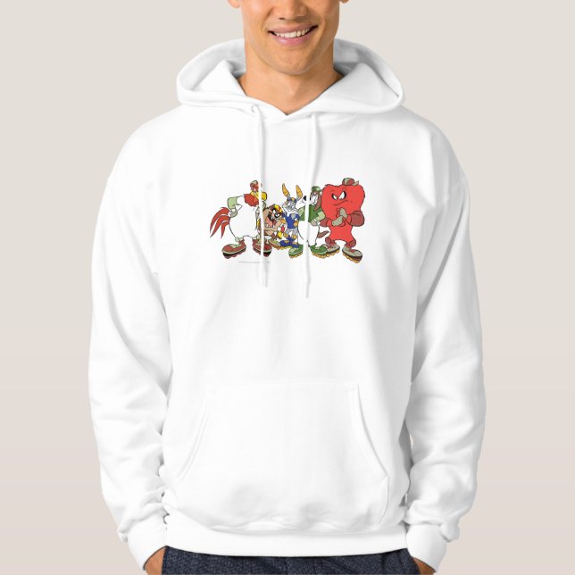 LOONEY TUNES™ Grupp Rollerblade Bild Hoodie (Framsida)