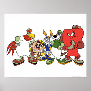 LOONEY TUNES™-grupps baseballbild Poster