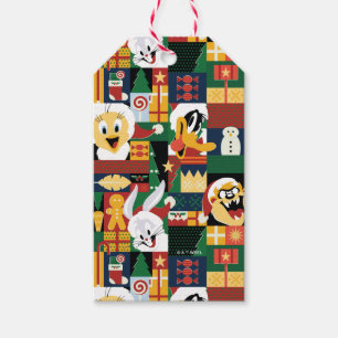 LOONEY TUNES™Helgdag Block Mönster Presentetikett
