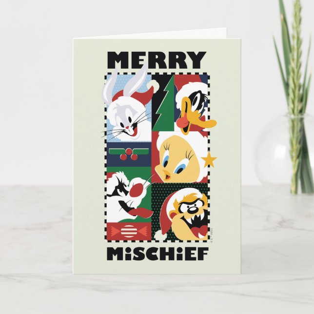 LOONEY TUNES™ Holiday Glada Busstreck Helgkort (Framsida)