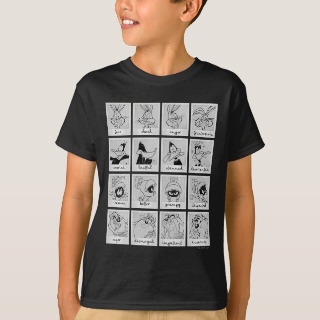LOONEY TUNES™ Känslighetsdiagram för karaktärer Tee Shirt (Framsida)