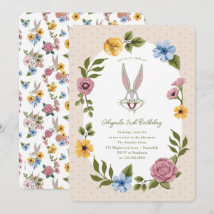 LOONEY TUNES™ KRYP BUNNY™ Blommigt Birthday Inbjudningar