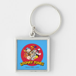 LOONEY TUNES™-Logotyp Fyrkantig Silverfärgad Nyckelring