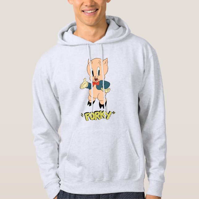 LOONEY TUNES™ Retro Laughs | Porky Gris Hoodie (Framsida)