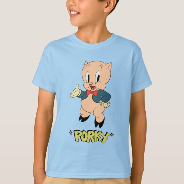 LOONEY TUNES™ Retro Laughs| Porky Gris T Shirt (Framsida)