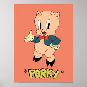 LOONEY TUNES™ Retro Skratt Porky Pig Poster